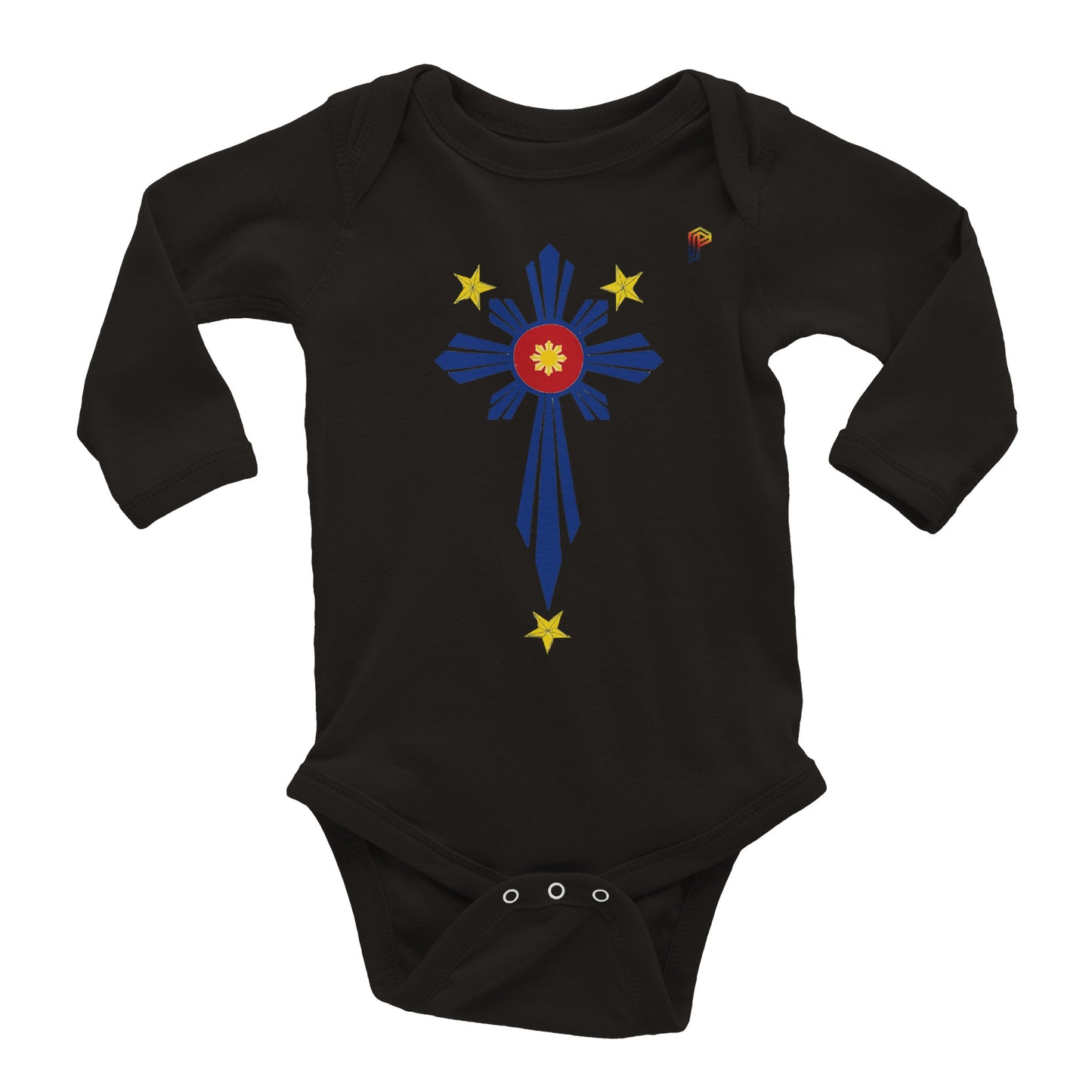 Philippine Cross on Baby Long Sleeve Bodysuit