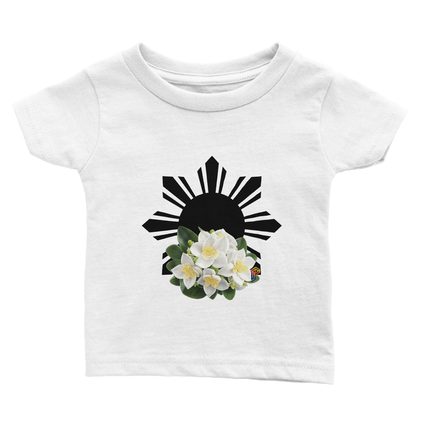 Philippine Sun and Sampaguita on Baby Crewneck T-Shirt