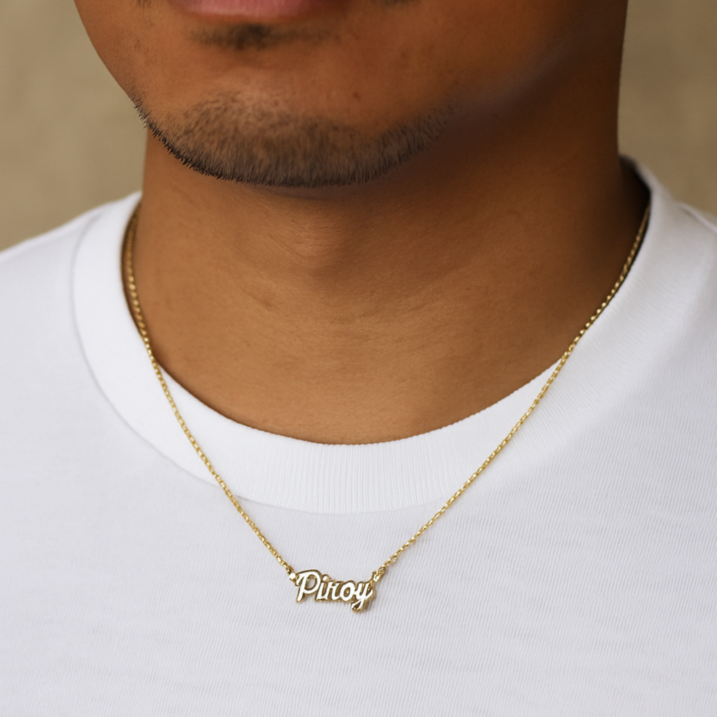PINOY 18k Gold Stainless Steel Pendant Necklace
