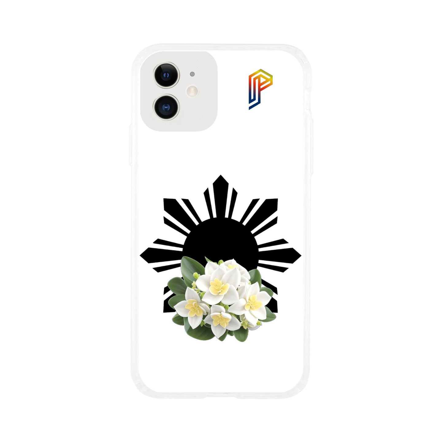 Philippine Sun and Sampaguita Clear Case for Apple iPhone X, XS, XR, 11, 12, 13, 14 Series