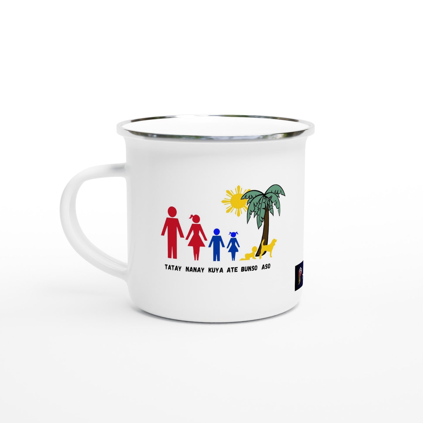 Philippine Family on White 12oz Enamel Mug