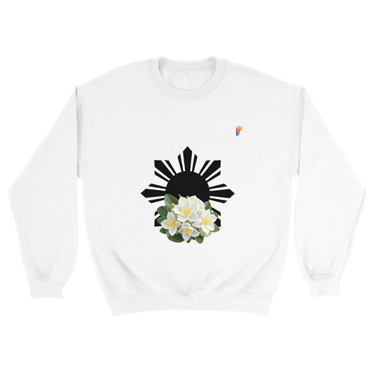 Philippine Sun and Sampaguita on Women's Crewneck Sweatshirt