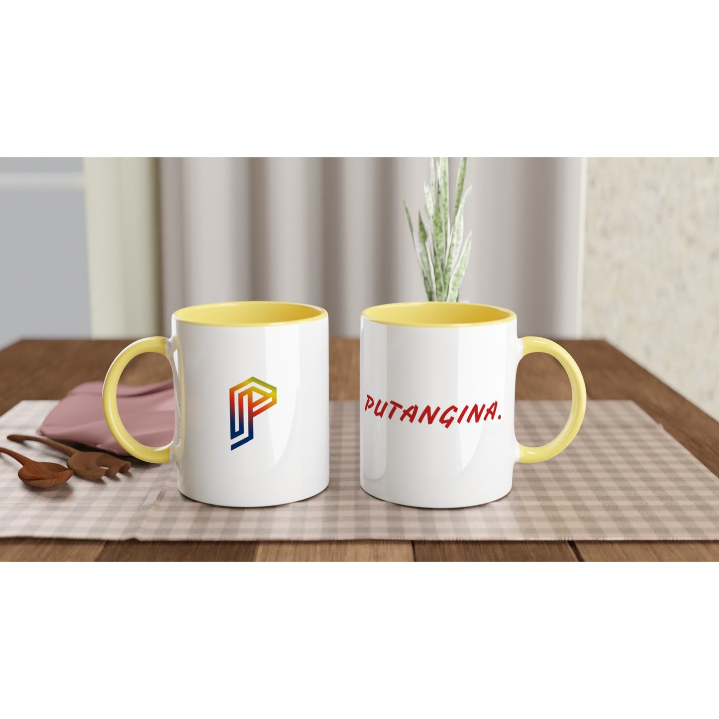 PUTANGINA. on a White 11oz Ceramic Mug with Color Inside