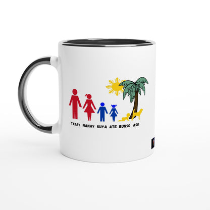 Philippine Family on White 11oz Ceramic Mug with Color Inside