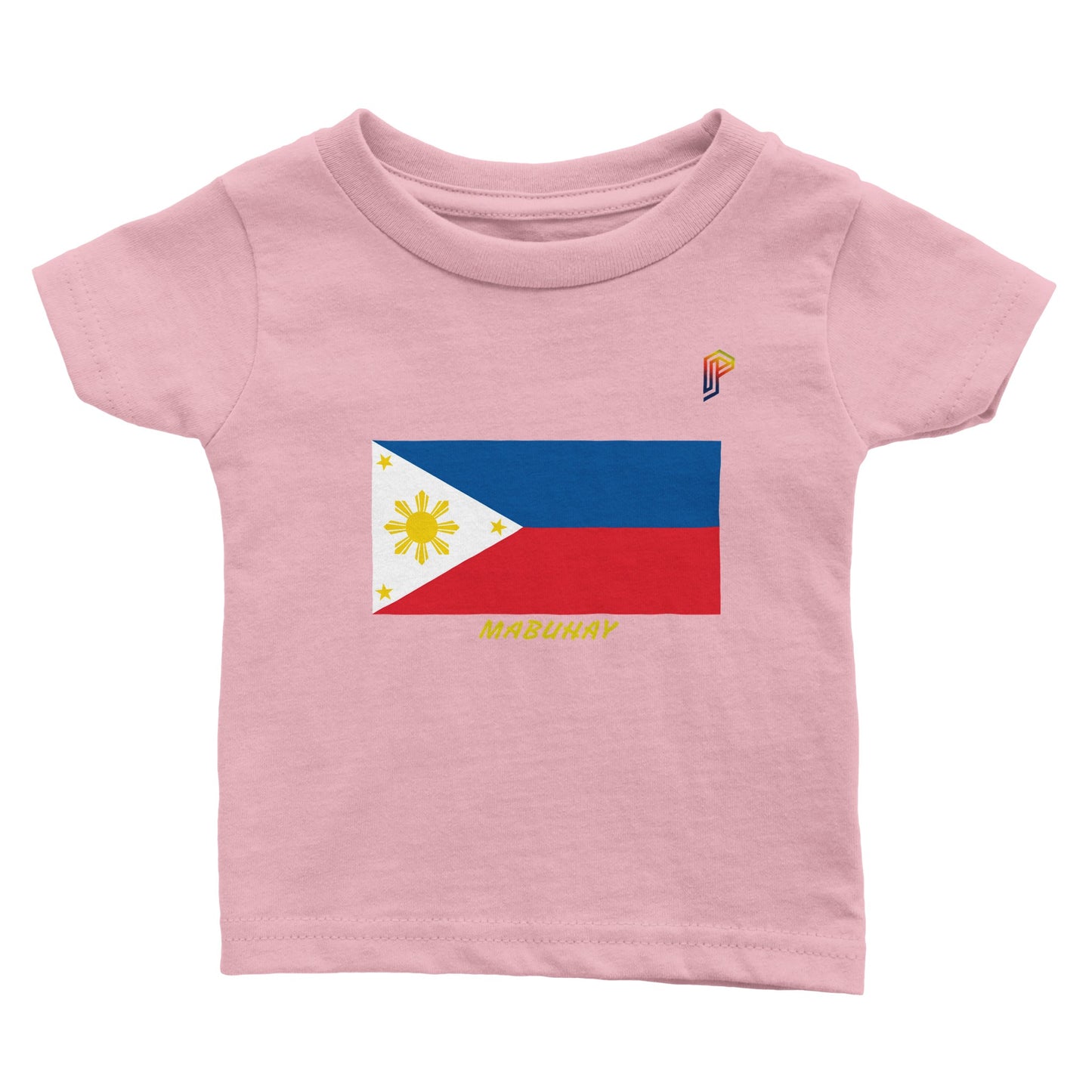 Philippine Flag Mabuhay on Baby Crewneck T-Shirt