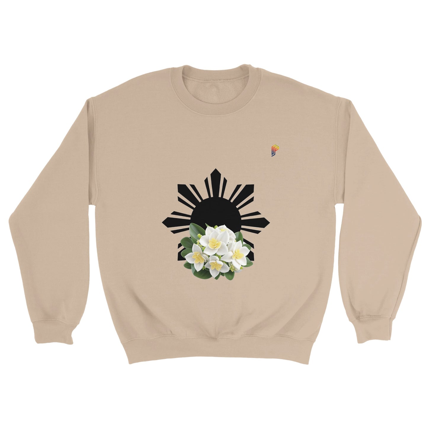 Philippine Sun and Sampaguita on Women's Crewneck Sweatshirt