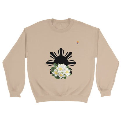 Philippine Sun and Sampaguita on Women's Crewneck Sweatshirt