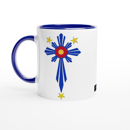 Philippine Cross on White 11oz Ceramic Mug with Color Inside