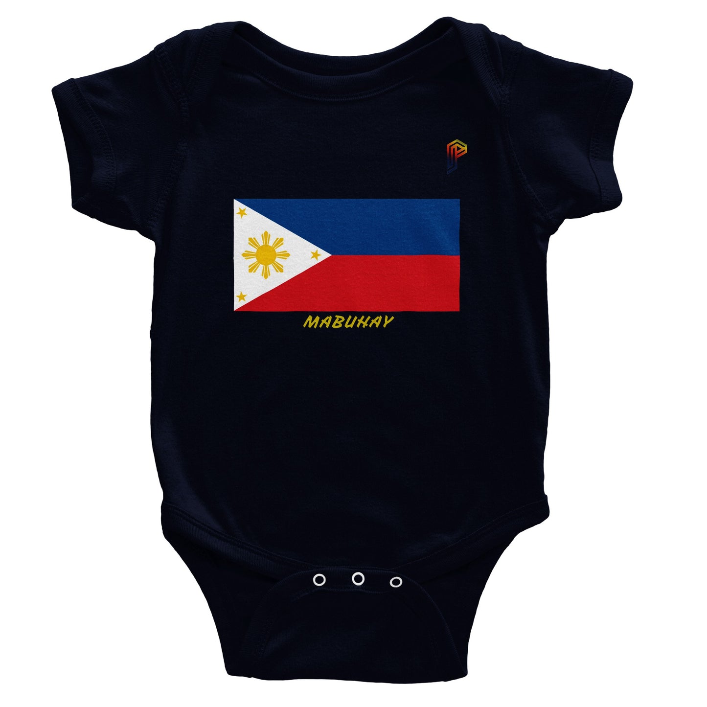 Philippine Flag Mabuhay Baby Short Sleeve Bodysuit