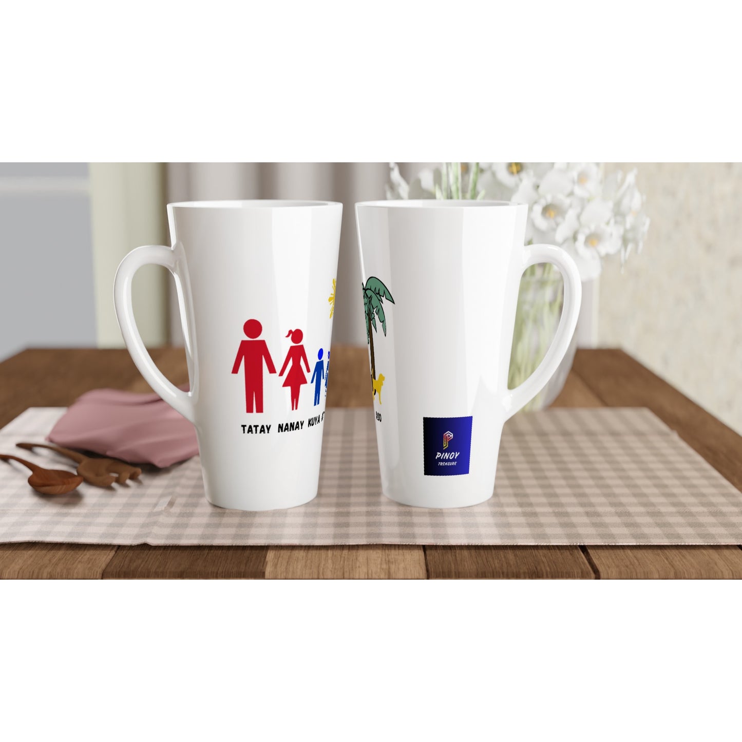 Philippine Family on White Latte 17oz Ceramic Mug