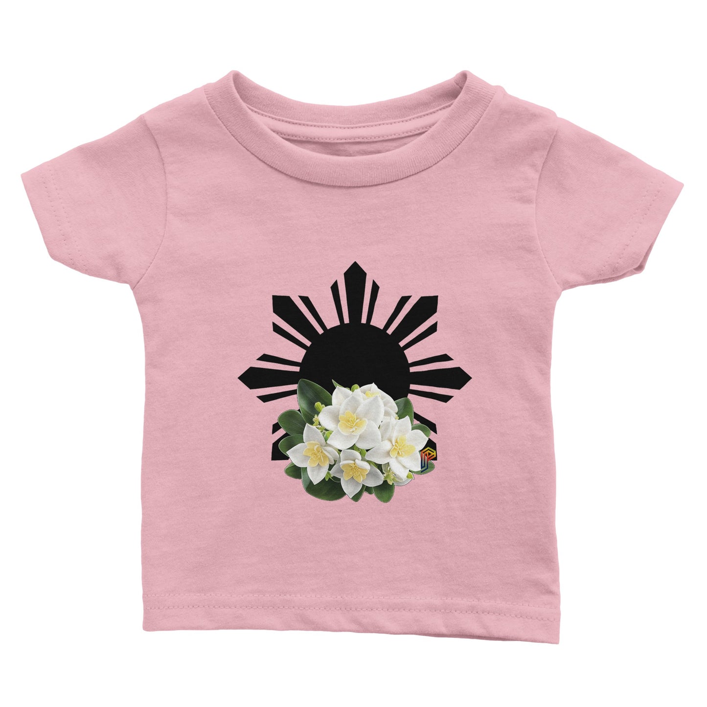 Philippine Sun and Sampaguita on Baby Crewneck T-Shirt