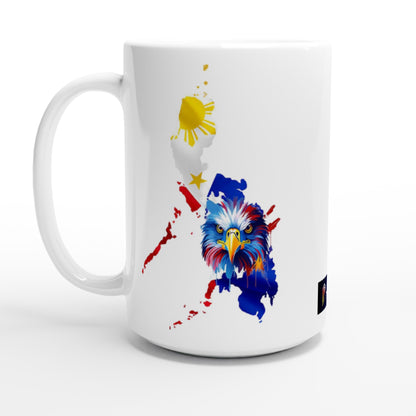 Philippine Islands with Agila on White 15oz Ceramic Mug