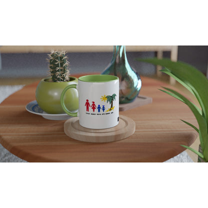 Philippine Family on White 11oz Ceramic Mug with Color Inside