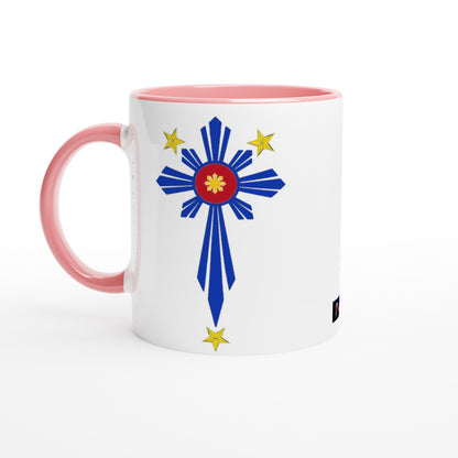 Philippine Cross on White 11oz Ceramic Mug with Color Inside