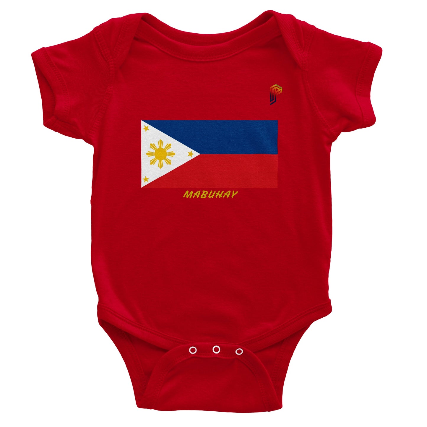 Philippine Flag Mabuhay Baby Short Sleeve Bodysuit