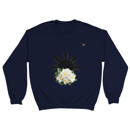 Philippine Sun and Sampaguita on Women's Crewneck Sweatshirt