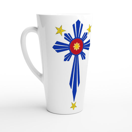 Philippine Cross on White Latte 17oz Ceramic Mug