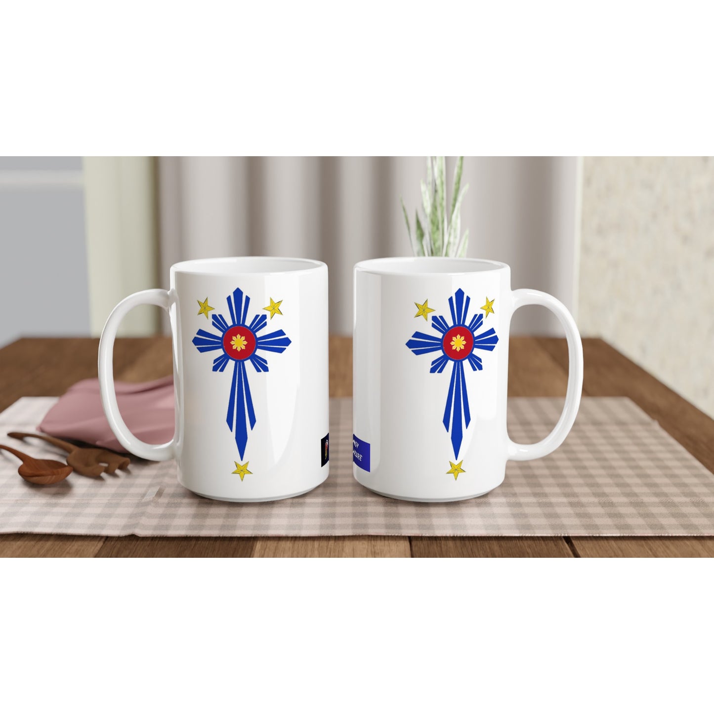 Philippine Cross on White 15oz Ceramic Mug