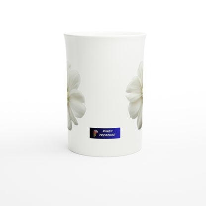 Philippine Sampaguita on White 10oz Slim Porcelain Mug