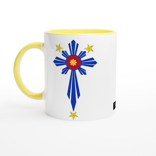 Philippine Cross on White 11oz Ceramic Mug with Color Inside