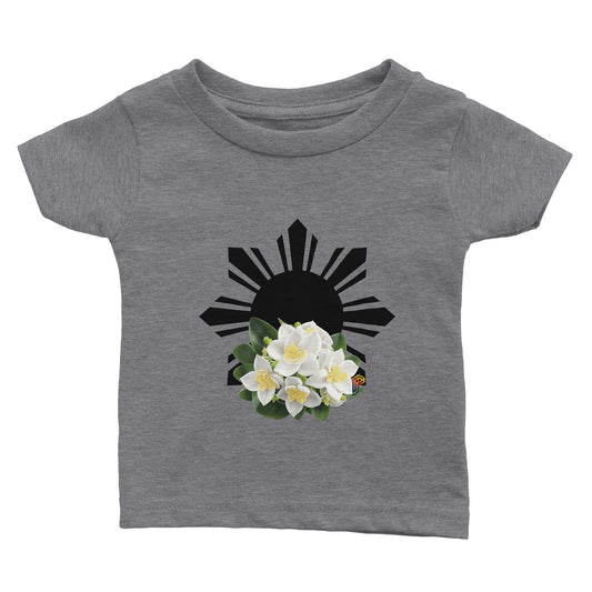 Philippine Sun and Sampaguita on Baby Crewneck T-Shirt