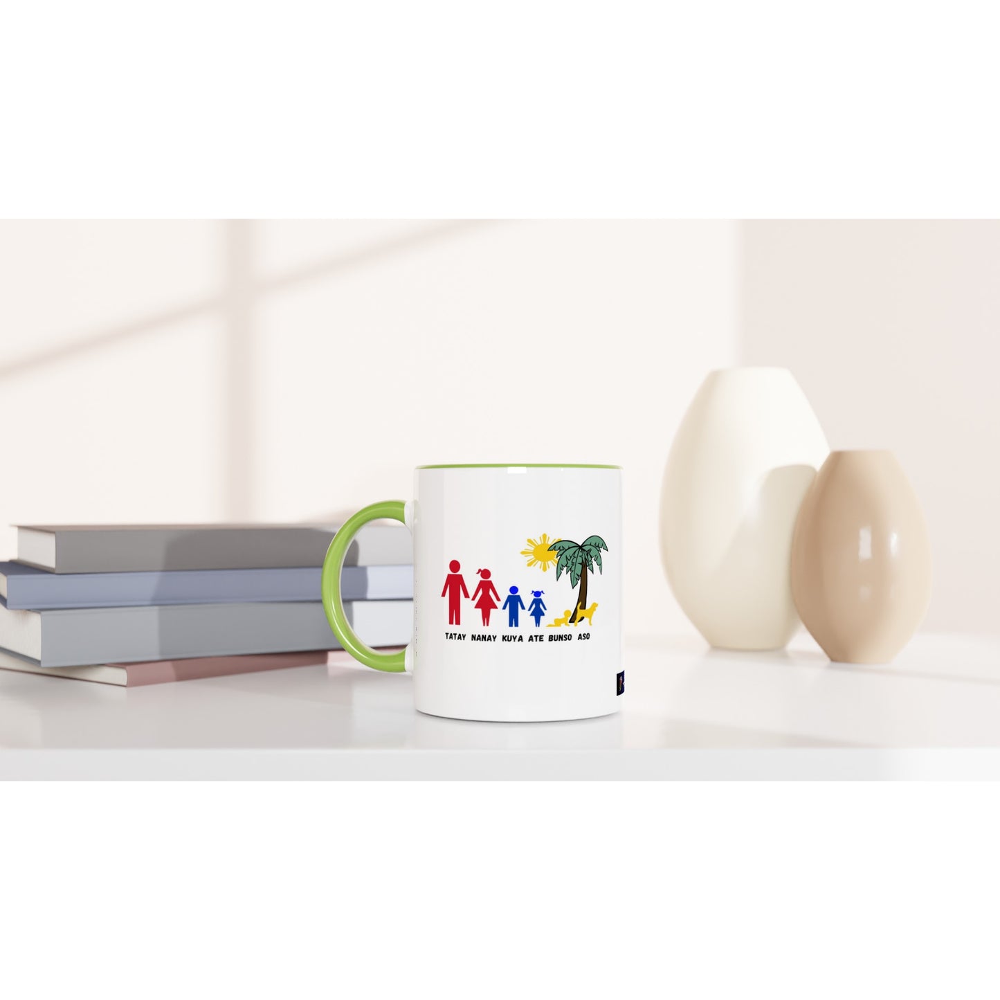 Philippine Family on White 11oz Ceramic Mug with Color Inside