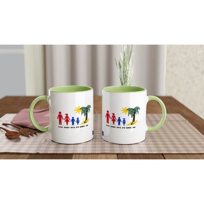 Philippine Family on White 11oz Ceramic Mug with Color Inside