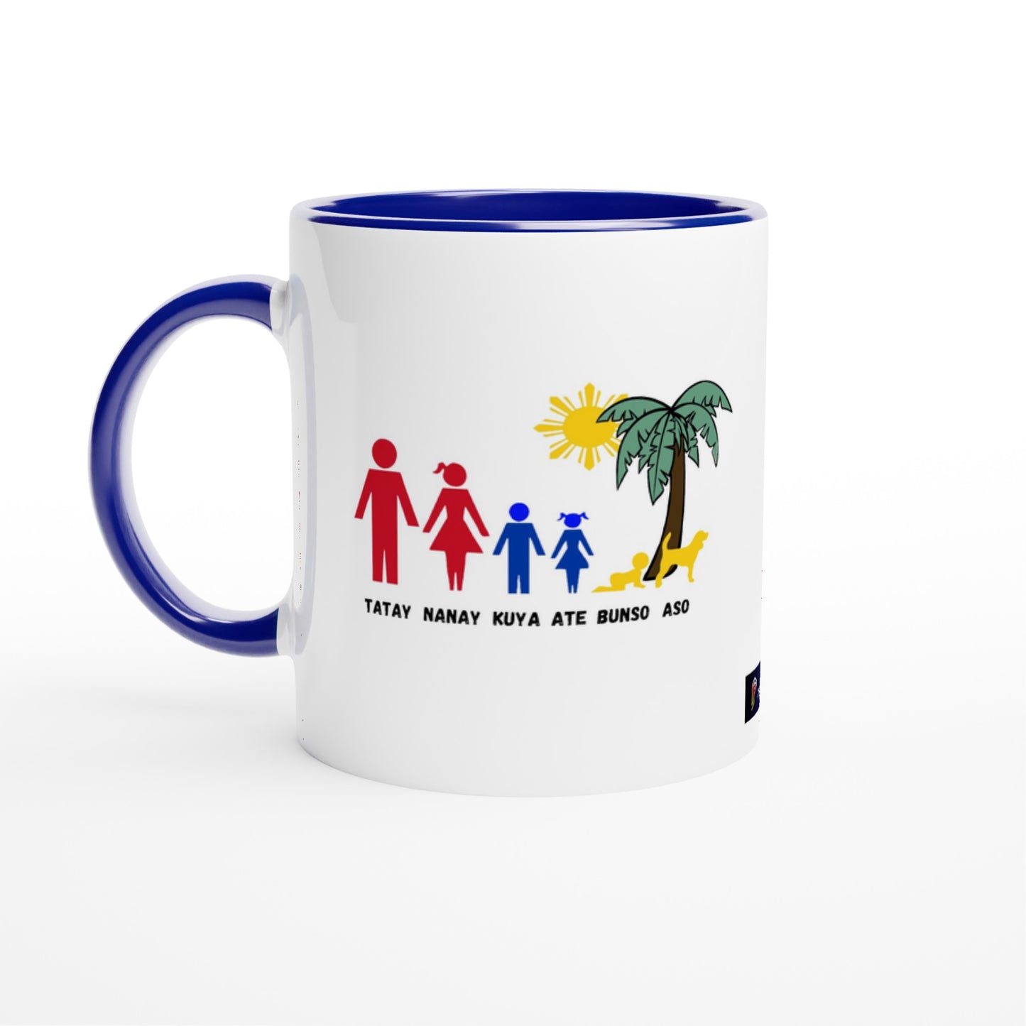 Philippine Family on White 11oz Ceramic Mug with Color Inside