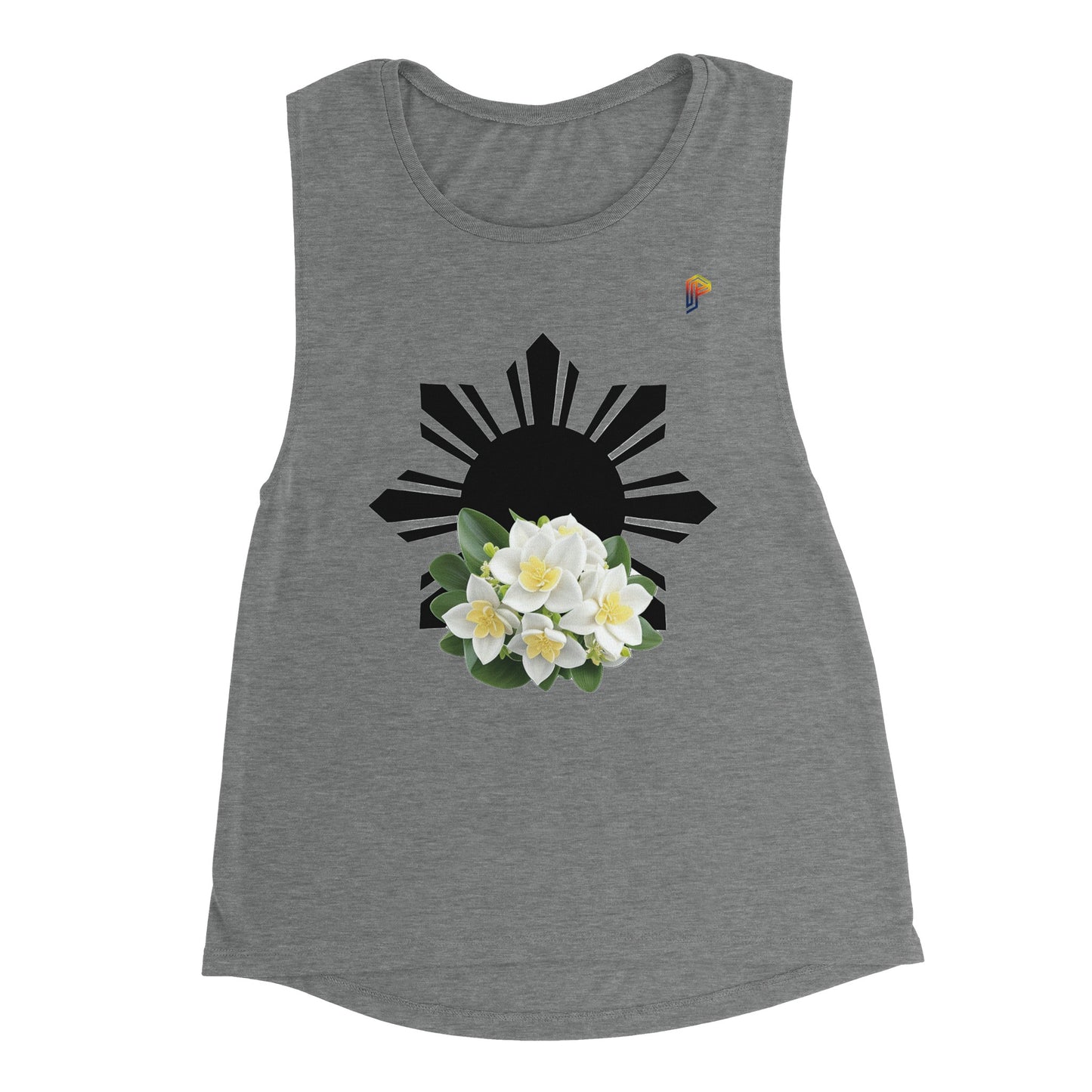 Philippine Sun and Sampaguita on Women's Muscle Tank Top