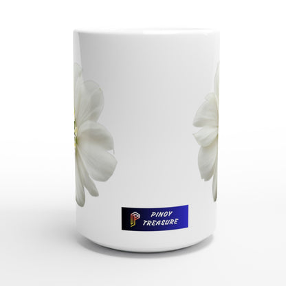 Philippine Sampaguita on White 15oz Ceramic Mug