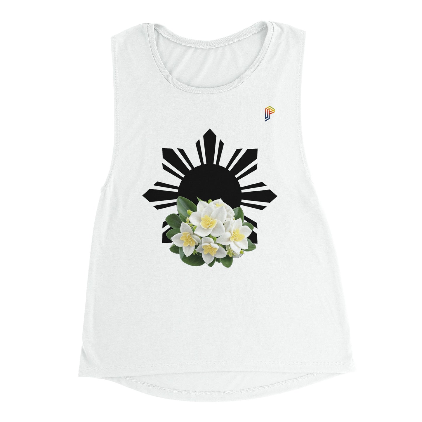 Philippine Sun and Sampaguita on Women's Muscle Tank Top