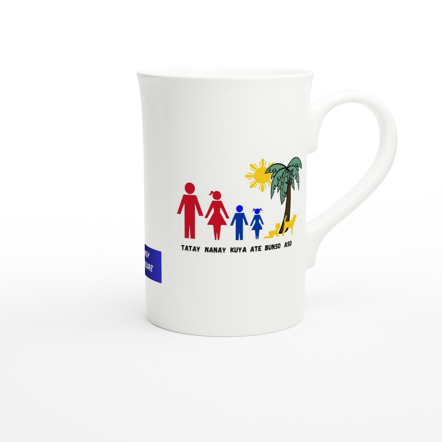 Philippine Family on White 10oz Slim Porcelain Mug