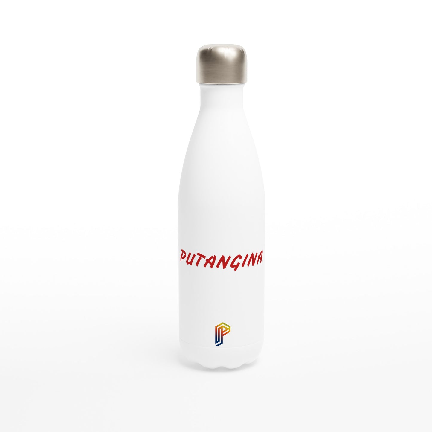 PUTANGINA. on a White 17oz Stainless Steel Water Bottle