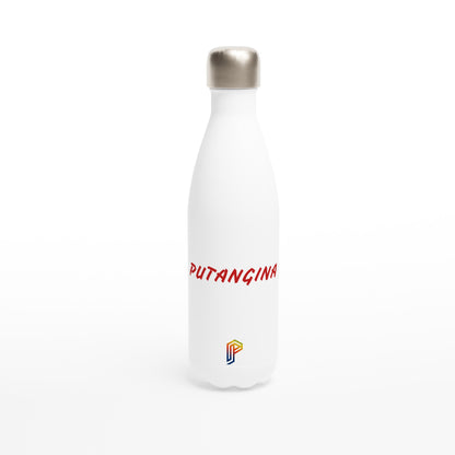 PUTANGINA. on a White 17oz Stainless Steel Water Bottle