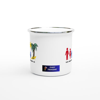 Philippine Family on White 12oz Enamel Mug