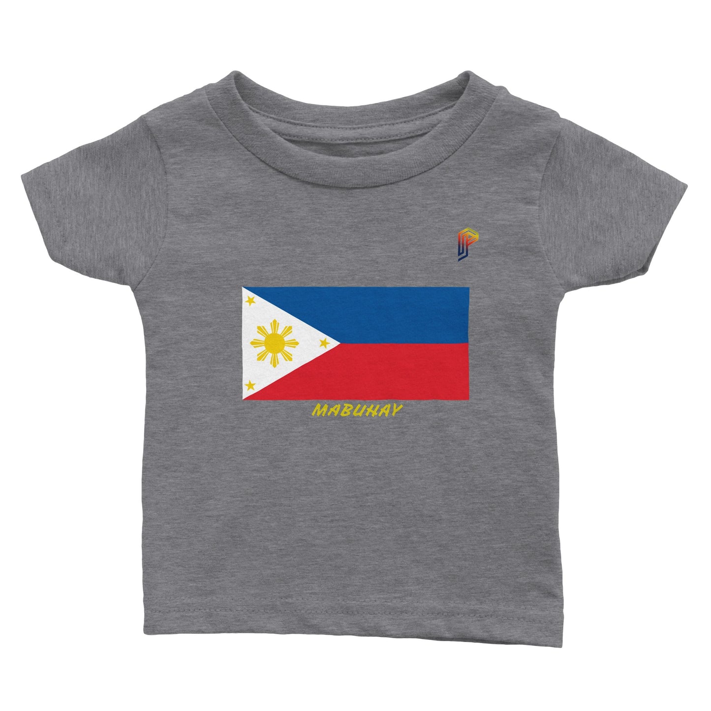 Philippine Flag Mabuhay on Baby Crewneck T-Shirt