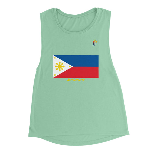 Philippine Flag Mabuhay on Women's Muscle Tank Top