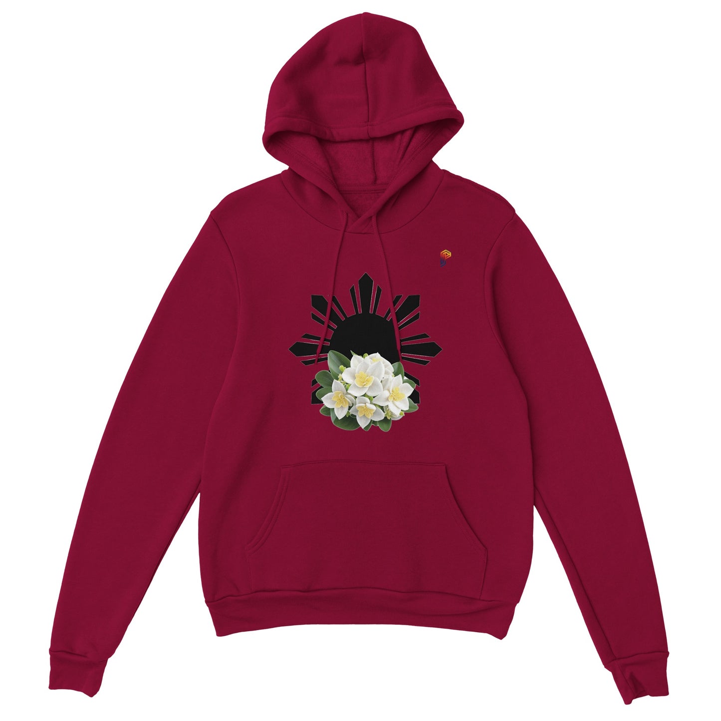 Philippine Sun and Sampaguita on Women's Pullover Hoodie