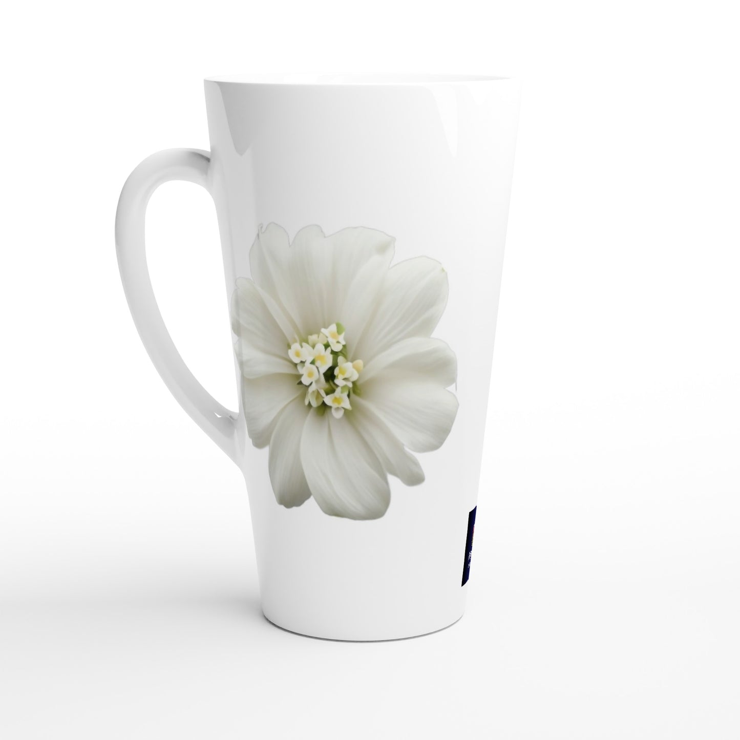 Philippine Sampaguita on White Latte 17oz Ceramic Mug