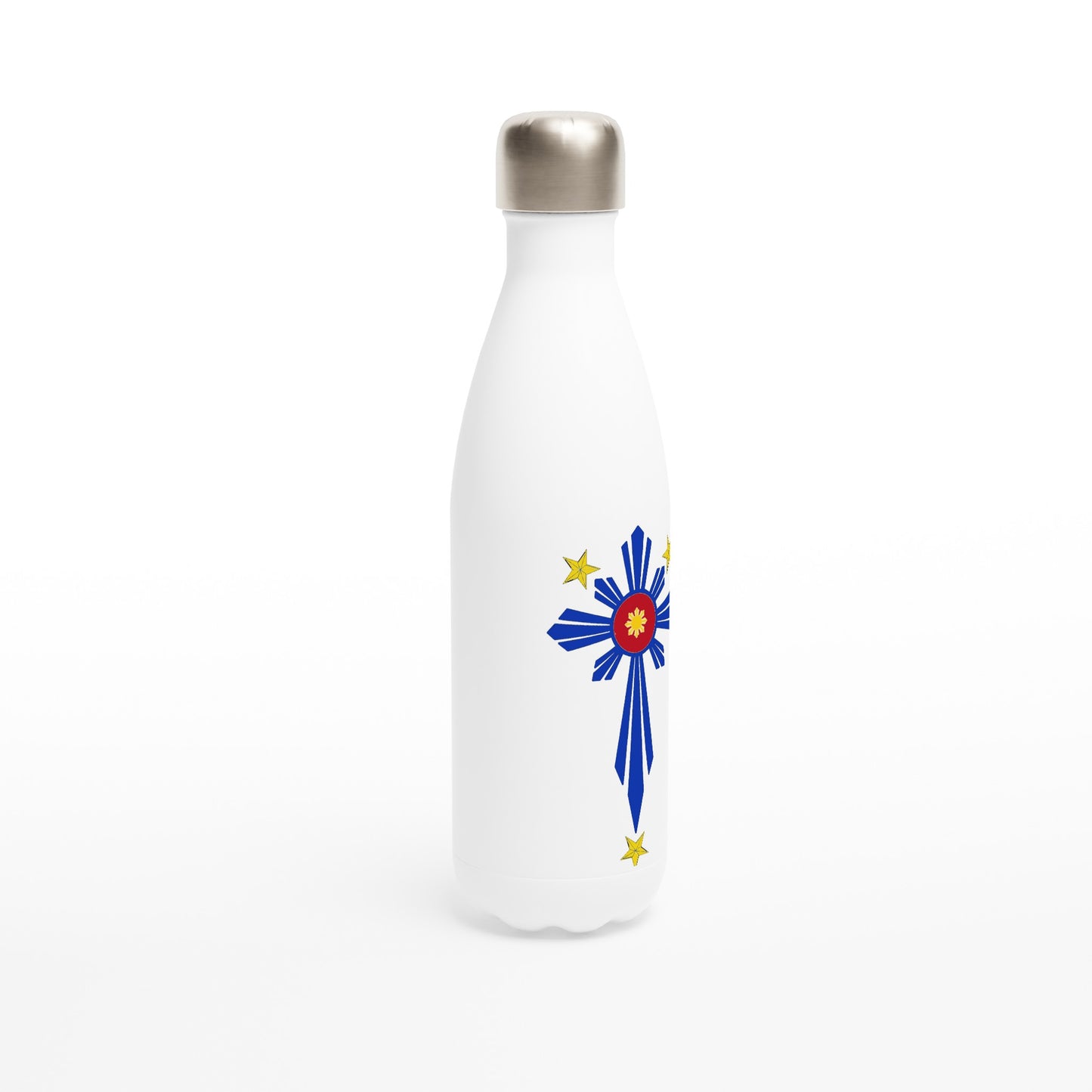 Philippine Cross on White 17oz Stainless Steel Water Bottle