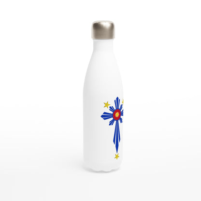 Philippine Cross on White 17oz Stainless Steel Water Bottle