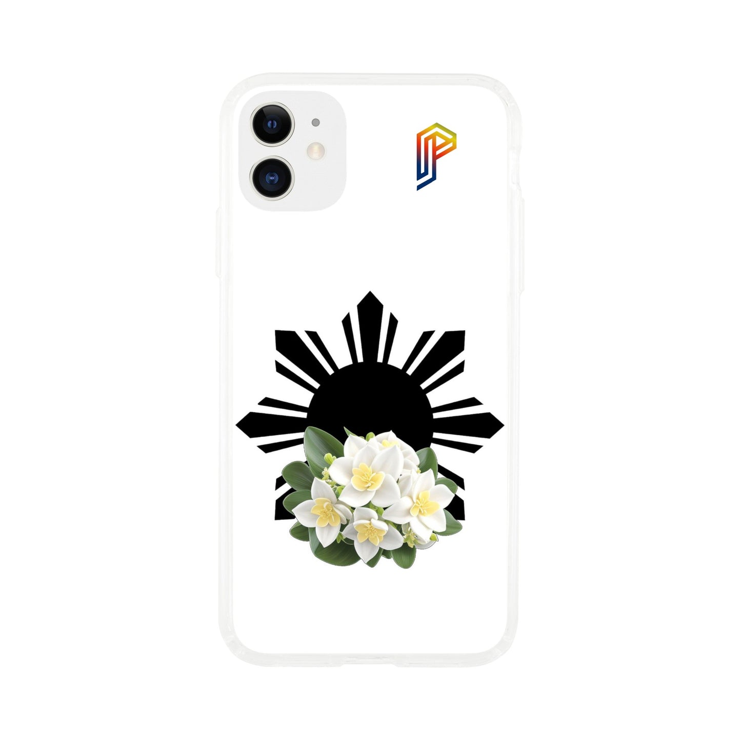 Philippine Sun and Sampaguita Clear Case for Apple iPhone X, XS, XR, 11, 12, 13, 14 Series