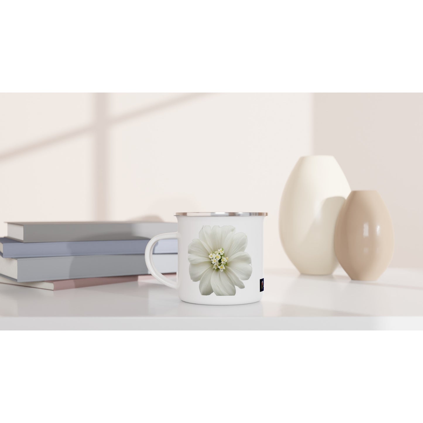 Philippine Sampaguita on White 12oz Enamel Mug