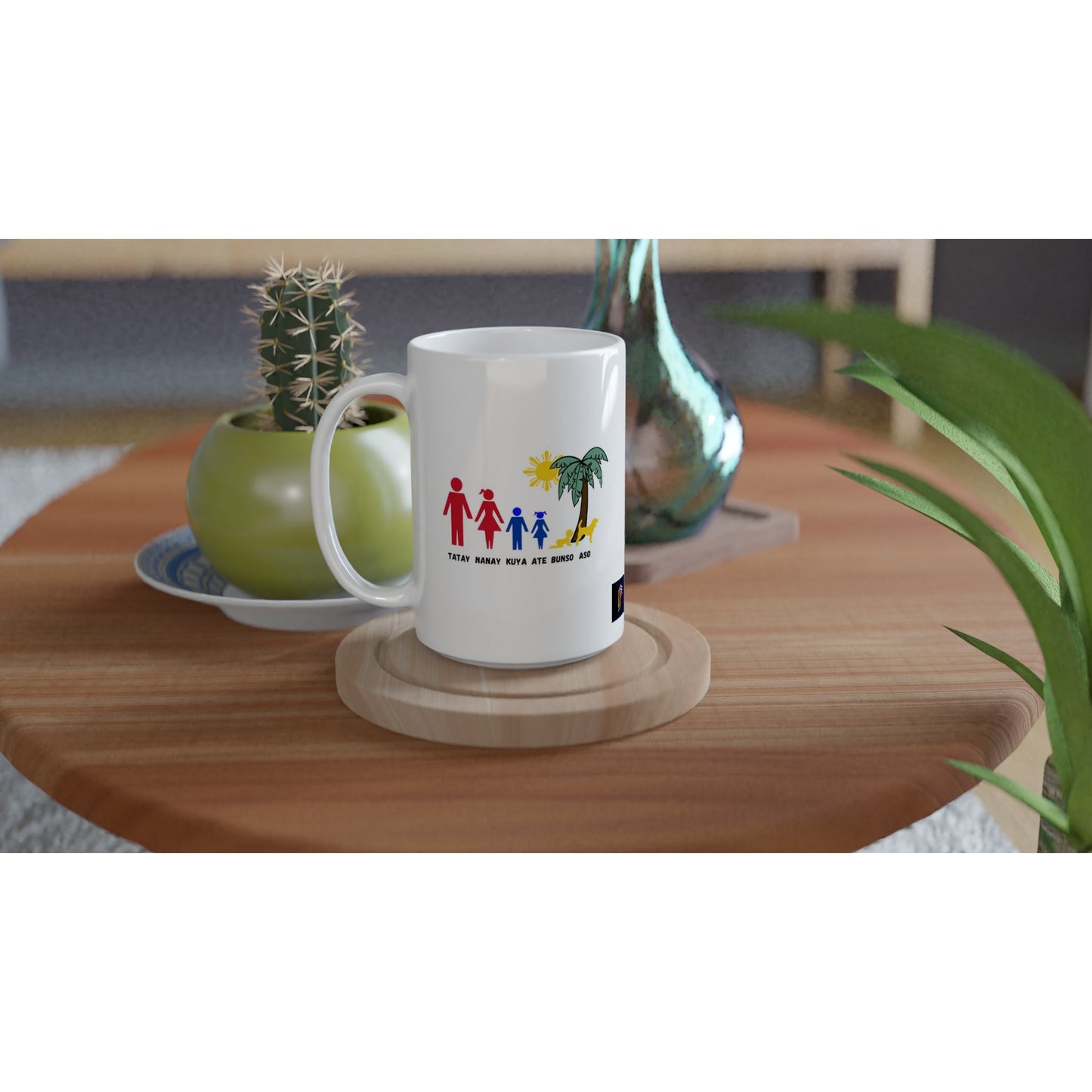 Philippine Family on White 15oz Ceramic Mug