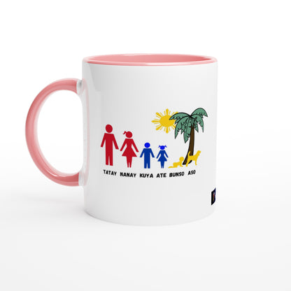 Philippine Family on White 11oz Ceramic Mug with Color Inside