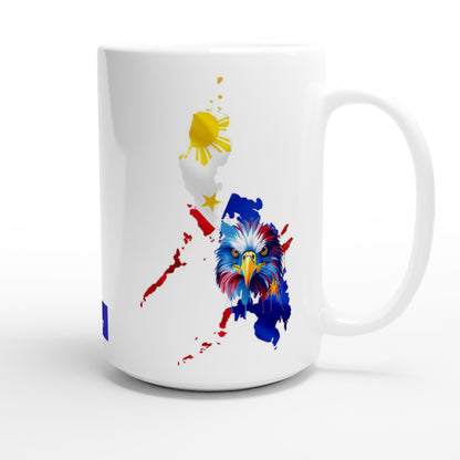 Philippine Islands with Agila on White 15oz Ceramic Mug