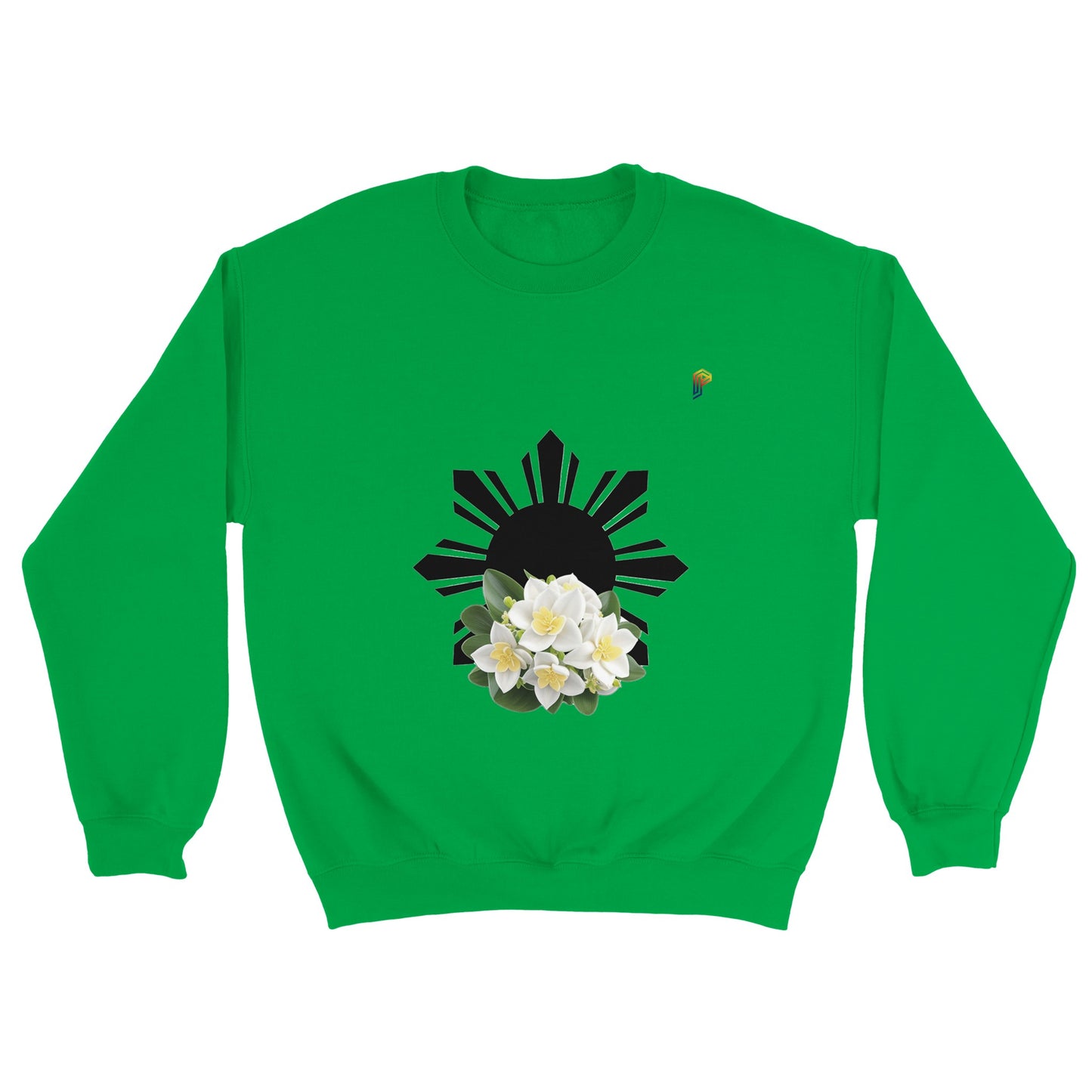 Philippine Sun and Sampaguita on Women's Crewneck Sweatshirt