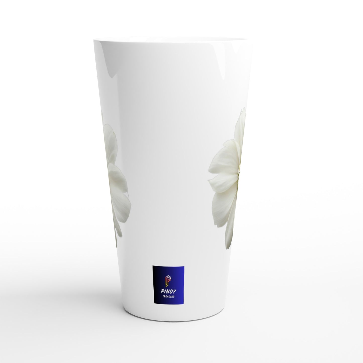 Philippine Sampaguita on White Latte 17oz Ceramic Mug