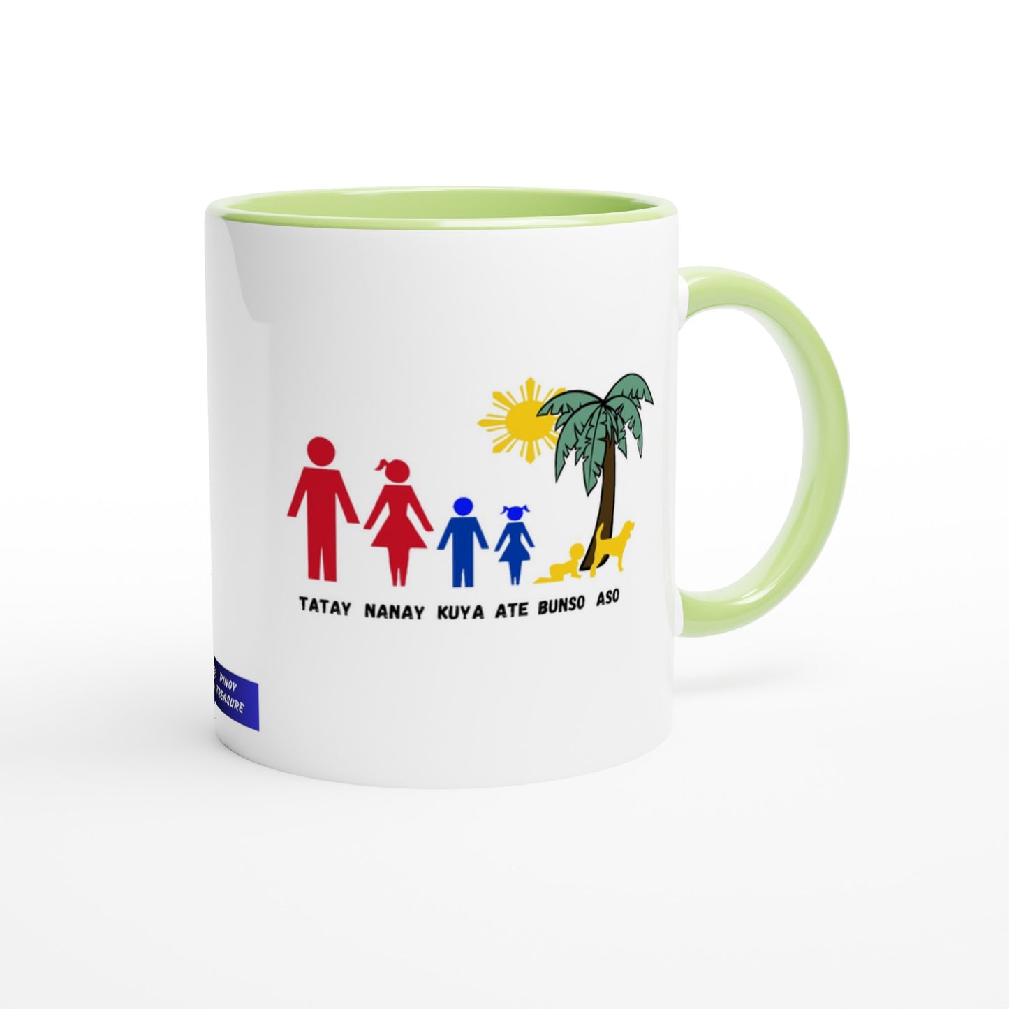 Philippine Family on White 11oz Ceramic Mug with Color Inside