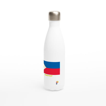 Philippine Flag Mabuhay on White 17oz Stainless Steel Water Bottle